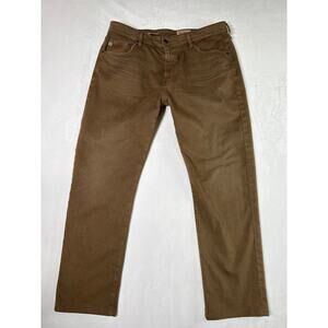 AG Adriano Goldschmied Everette Slim Straight‎ Leg Mid Rise Pants Sulfur Ashwood